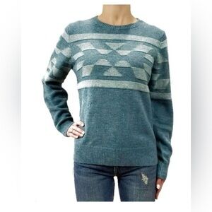 Pendleton Wool Crewneck Knit Sweater Aztec Southwestern Ribbed Cozy Winter Warm